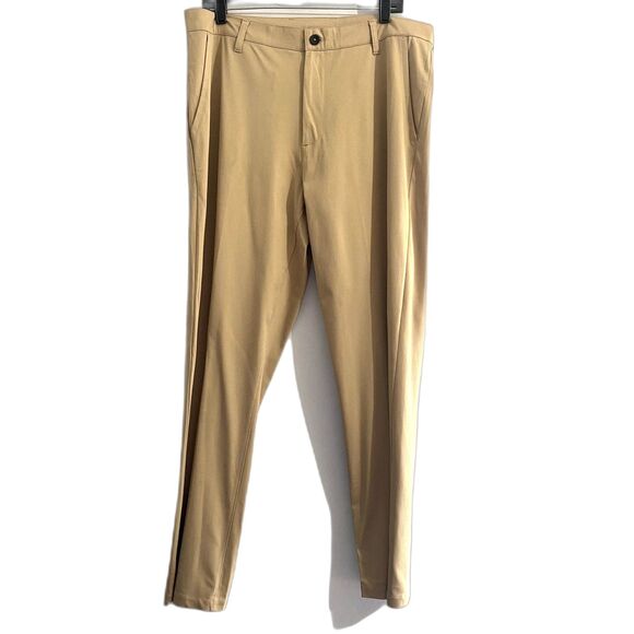 Zelos Men's Hybrid Khaki Pants Golf Pleat Front Straight Leg Size 36 Waist‎ - Picture 1 of 7